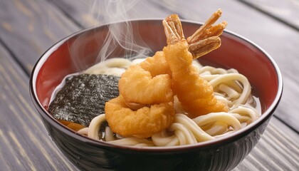 日本の代表的な家庭料理の天ぷらうどん