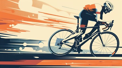 Fototapeta premium Cyclist Vector Art DEsign