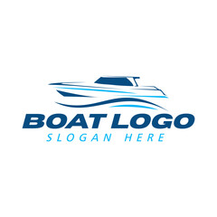 boat logo, sail boat, speed boat logo design template