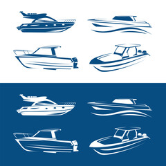 boat 4 logo design template illustration