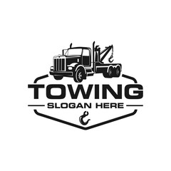 Illustration vector graphic of towing truck service logo