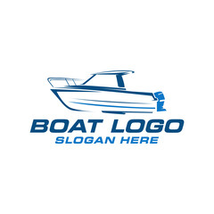 Yacht speed boat logo vector template