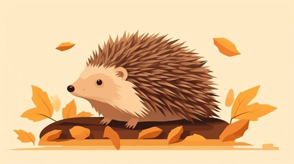 A cute cartoon illustration of a hedgehog
