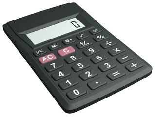calculator on transparent background, 3d illustration