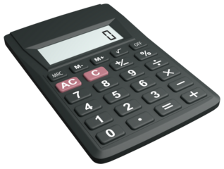 calculator on transparent background, 3d illustration