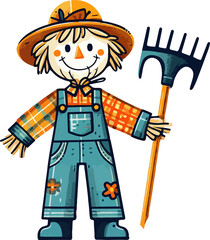 Scarecrow illustration created by artificial intelligence.
