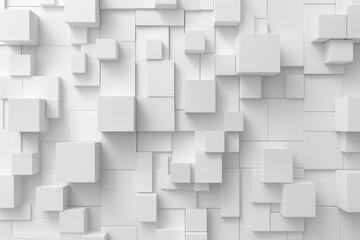 3D rendering of a white geometric cube background.