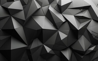 Fototapeta premium 3D rendering of black polygonal shapes.