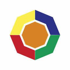 illustration of a logo with various colors of octagonal shape