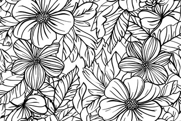 Black and White Botanical Coloring Book Pages for Relaxing Creative Sessions
