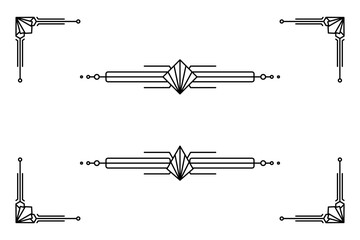 Art deco line border. Modern arabic gold frames, decorative lines borders and geometric golden label frame vector design elements