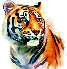 Naklejka premium Tiger illustration created by artificial intelligence. 