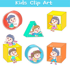 Fototapeta premium Set for kids learning math vector. 