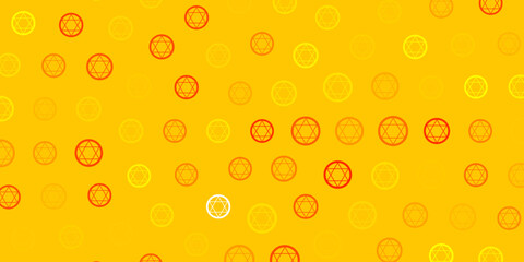 Light Orange vector backdrop with mystery symbols.