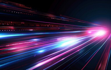 Obraz premium Colorful light trails in motion with a sense of speed.
