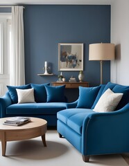 
"Pikaso: Text-to-image blue sofa create two chair."





