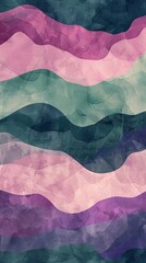 Abstract painting. Multicolor waves. Pink, green, blue and purple colors.