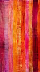Fototapeta premium Dyed eclectic texture showcasing irregular vertical stripes in shades of orange and pink, background