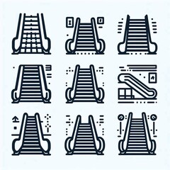  Different escalator icon set design