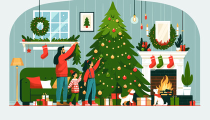 Concept of happy Christmas images. Vector illustration.