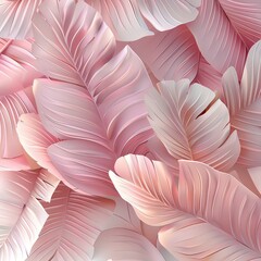 white pink tropical leaves 3d effect wall texture , tropical leaves wallpaper