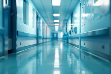 The long, empty hospital hallway is a symbol of hope and healing.