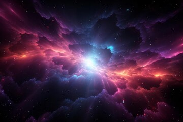 Nebula image flat design top view interstellar theme 3D render Monochromatic Color Scheme