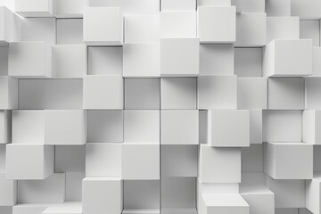 White abstract 3d background. Geometric pattern of cubes.