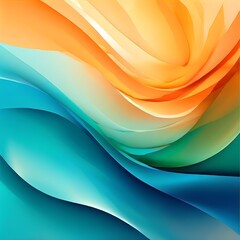 abstract blue wave with orange color background 