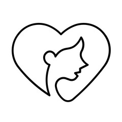 Female Icon With Thin Line Style