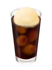 グラスに入ったコーヒーフロート