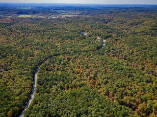 Aerial view of the Hobbs State Park-Conservation Area landscape