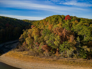 Aerial view of the Hobbs State Park-Conservation Area landscape