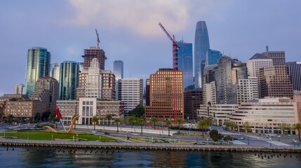 Fototapeta premium Embarcadero neighbourhood in downtown San Francisco, California, United States of America.