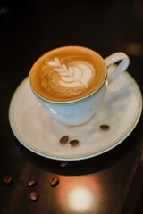 Hot Coffee Latte in a Cup