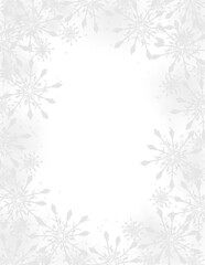 Ice border background, snowflakes winter frame 