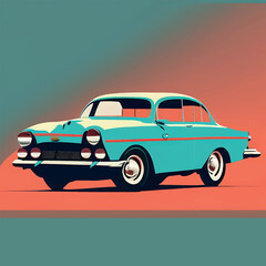 Retro Car Vector Illustration and Design