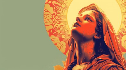 whit monday poster illustration commemorates the descent of the Holy Spirit on the disciples of Jesus Christ, as told in the Christian Bible