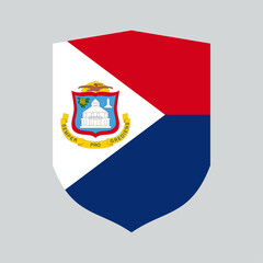 Sint Maarten Flag in Shield Shape