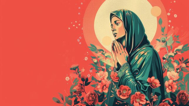 whit monday poster illustration commemorates the descent of the Holy Spirit on the disciples of Jesus Christ, as told in the Christian Bible