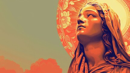 whit monday poster illustration commemorates the descent of the Holy Spirit on the disciples of Jesus Christ, as told in the Christian Bible