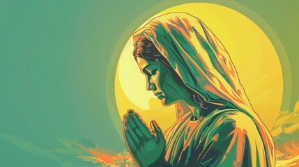 whit monday poster illustration commemorates the descent of the Holy Spirit on the disciples of Jesus Christ, as told in the Christian Bible