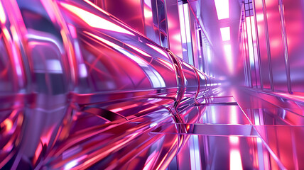 curved abstract metallic futuristic fluid chrome background