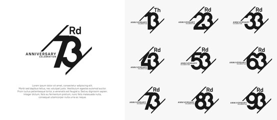 anniversary logotype vector set with black color can be use for celebration purpose