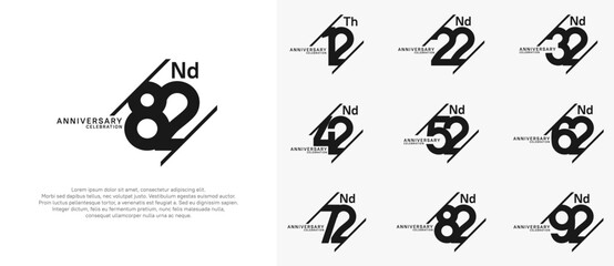 anniversary logotype vector set with black color can be use for celebration purpose