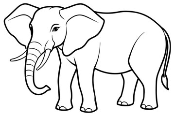 elephant line art silhouette illustration