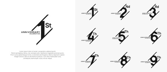 anniversary logotype vector set with black color can be use for celebration purpose