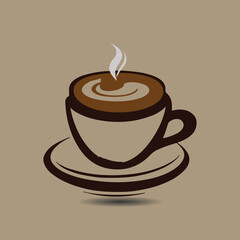 coffee cup logo design with a cup of coffee or tea. suitable for logo, icon, sign, symbol, website, print design. Editable and resizable graphics element.