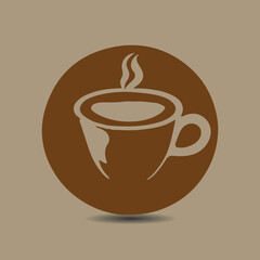 coffee cup logo design with a cup of coffee or tea. suitable for logo, icon, sign, symbol, website, print design. Editable and resizable graphics element.