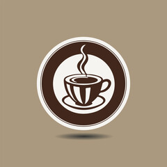 coffee cup logo design with a cup of coffee or tea. suitable for logo, icon, sign, symbol, website, print design. Editable and resizable graphics element.